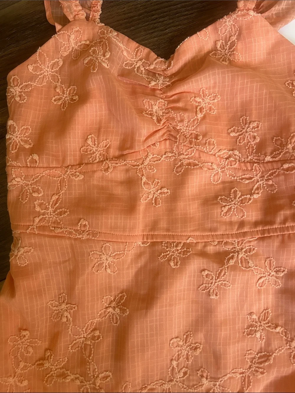Girls size Large Sea + Skye NWT beautiful embroidered Melon colored Tank dress
